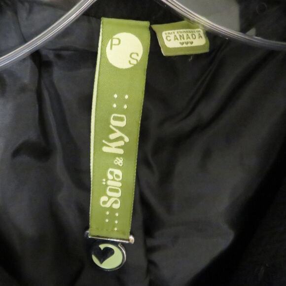 Soia & Kyo Wool Pea Coat Jacket Belted Women's Petite Small Black - Picture 8 of 15